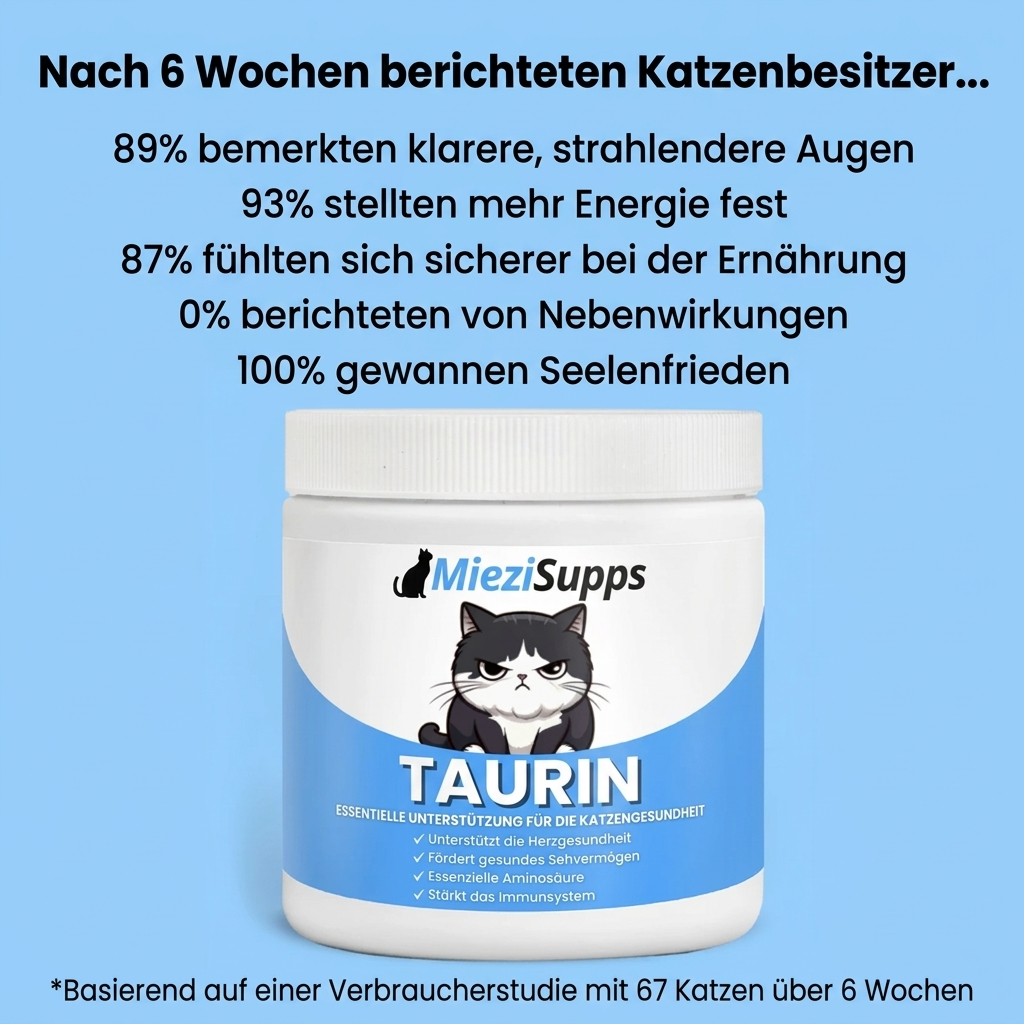 Stoppe den stillen Mangel, bevor du die ersten Anzeichen bemerkst – mit MieziSupps™ Taurin
